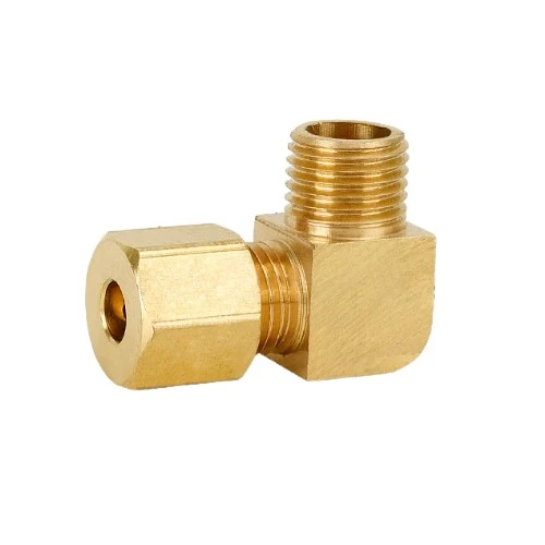 Brass Thickened Compression Elbow Reducer 90-Degree Male Thread