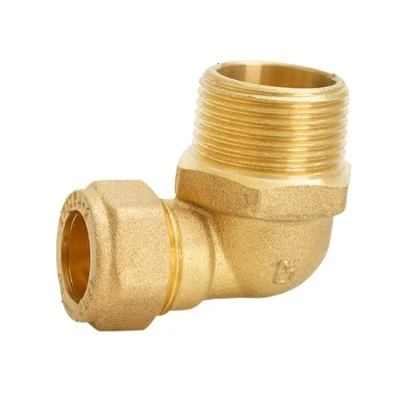 Brass Thickened Gas Pipe Elbow Reducer 90-Degree Male Thread