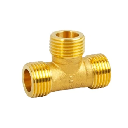 Brass Three-Way Male Thread Connector