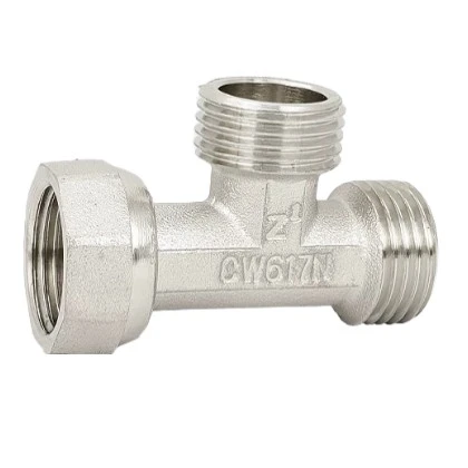 Electroplated Brass Three-Way Male-Female Union