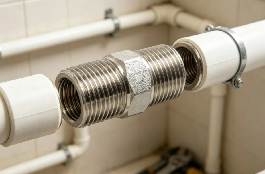 Electroplated Brass Double Male Thread Extension Adapter