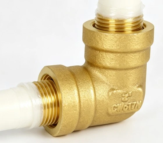 Brass 90-Degree Elbow Water Pipe Fitting