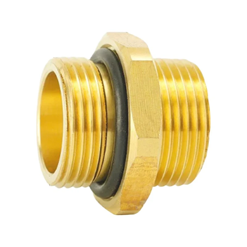 Brass Double Male Thread Adapter With O Ring Seal