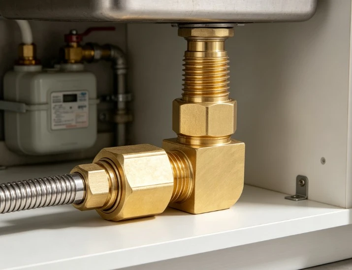 Brass Thickened Gas Pipe Elbow Reducer 90-Degree Male Thread