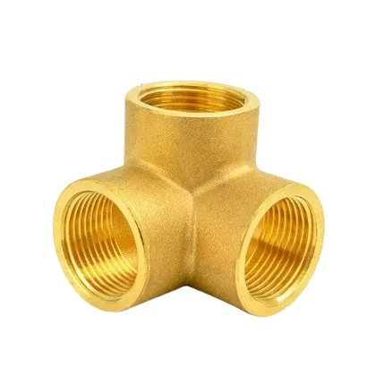Brass Wall Corner Three Way Connector