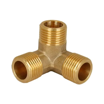 Brass Wall Corner Three Way Connector