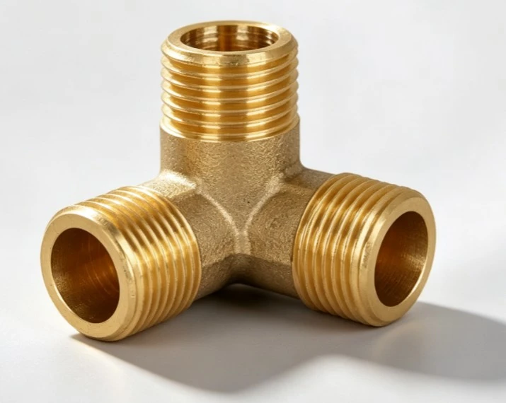 Brass Wall Corner Three Way Connector
