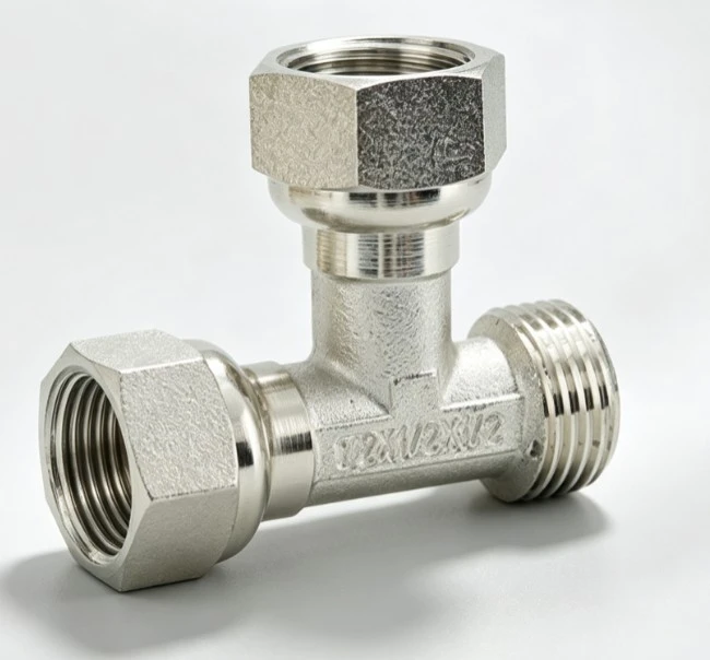 Electroplated Brass Three Way Male Female Union
